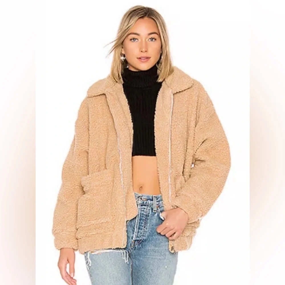 I.AM.GIA Pixie Teddy Sherpa Jacket Caramel Oversized Cozy L